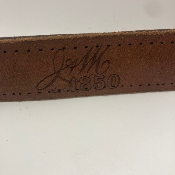 Johnston & Murphy Leather Belt 40 Brown Plate Style Anchor Buckle Perforated - Picture 6 of 8